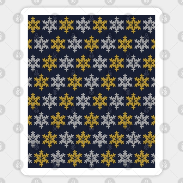 Snowflake Pattern #01 (Silver & Gold) Magnet by Hanzo